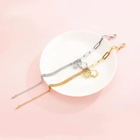 fashion chain bracelet trend irregular reactive flowers bangles gold plated stainless steel butterfly bracelet for gift