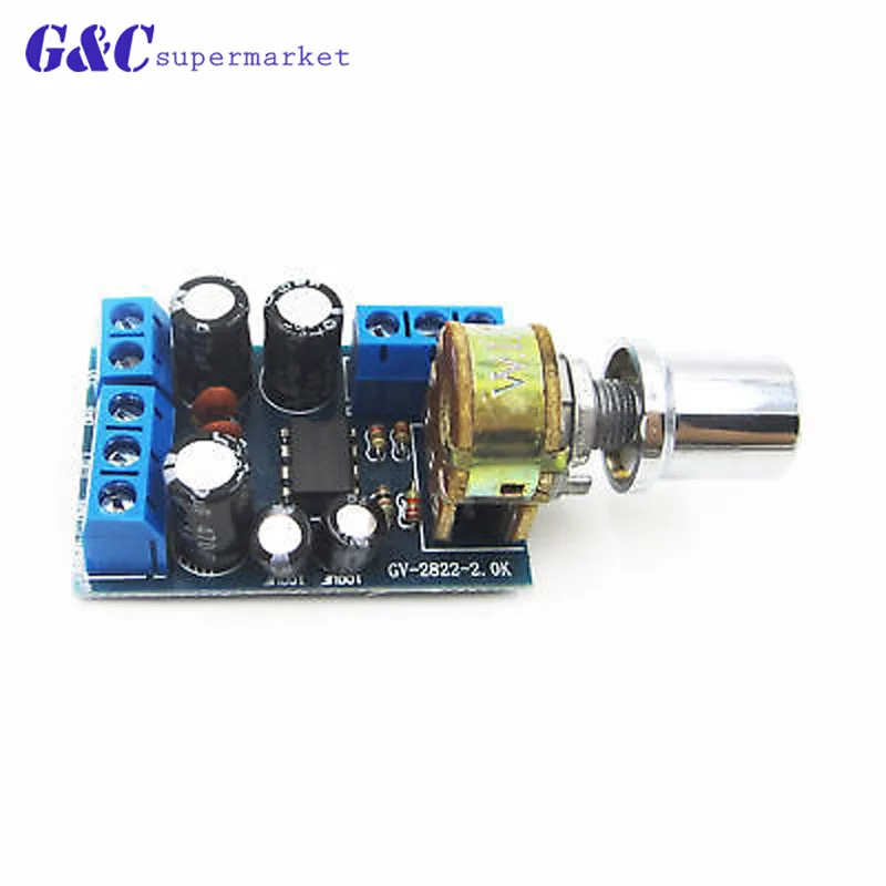 

Плата усилителя TDA2822M, DC 1,8-12 В, 2,0 каналов, стерео, мини-модуль усилителя звука AUX, усилитель с потенциометром 50 ком