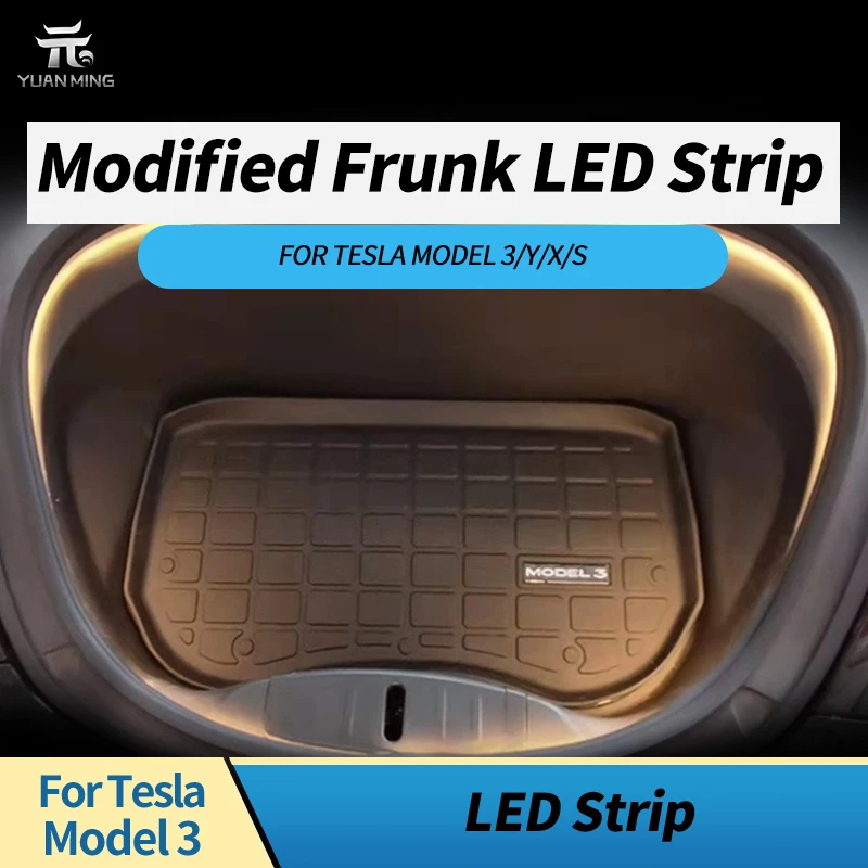 

=YM= Trunk Brighten LED Strip Modified Lighting for Tesla Model 3 Y S X Waterproof Flexible Silicone Neon Light Bar Car Accessor