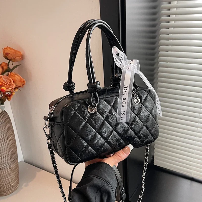 Маленькая серебряная женская сумка на плечо из искусственной кожи с узором через