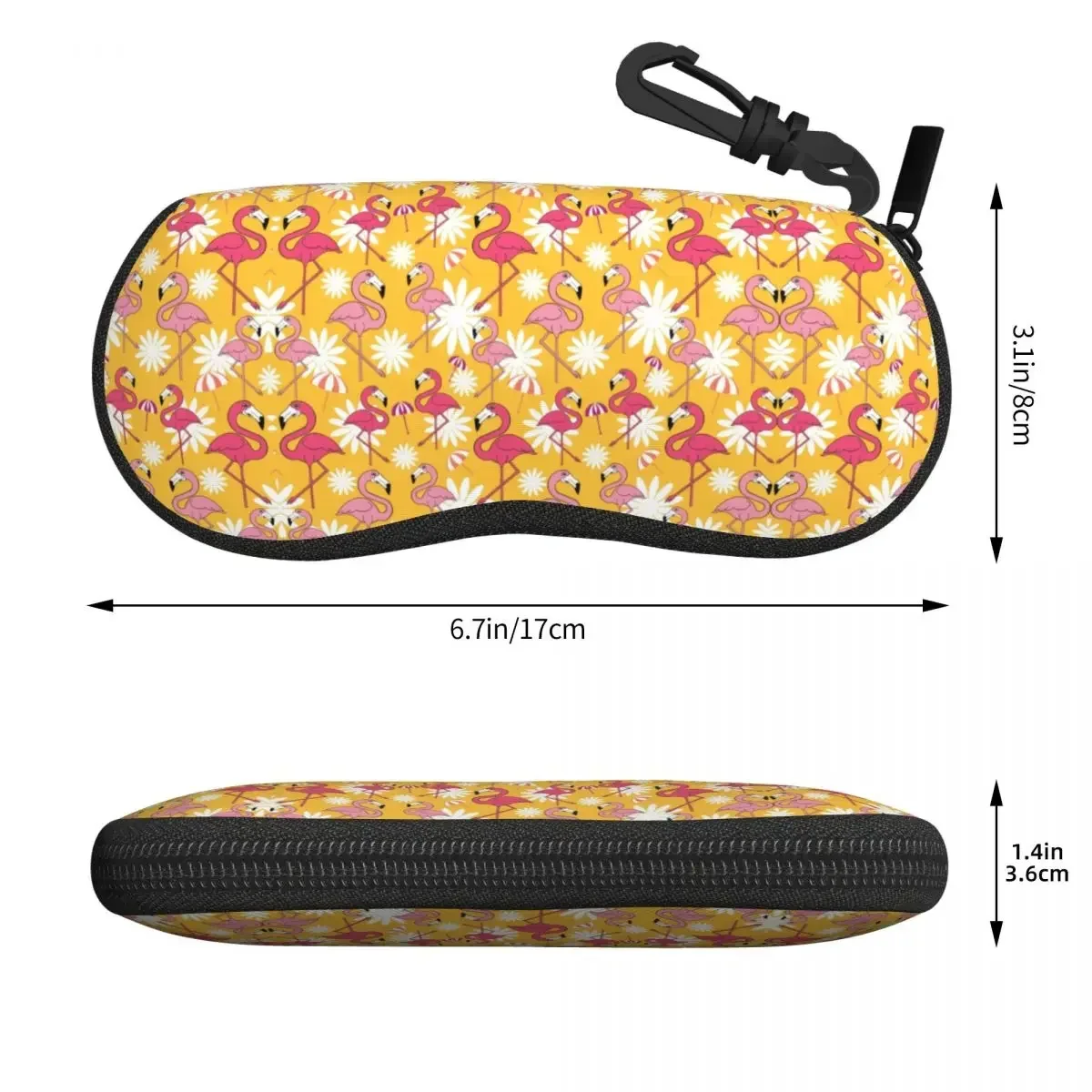 Чехол для очков с фламинго и цветами на заказ мужской женский крутой футляр