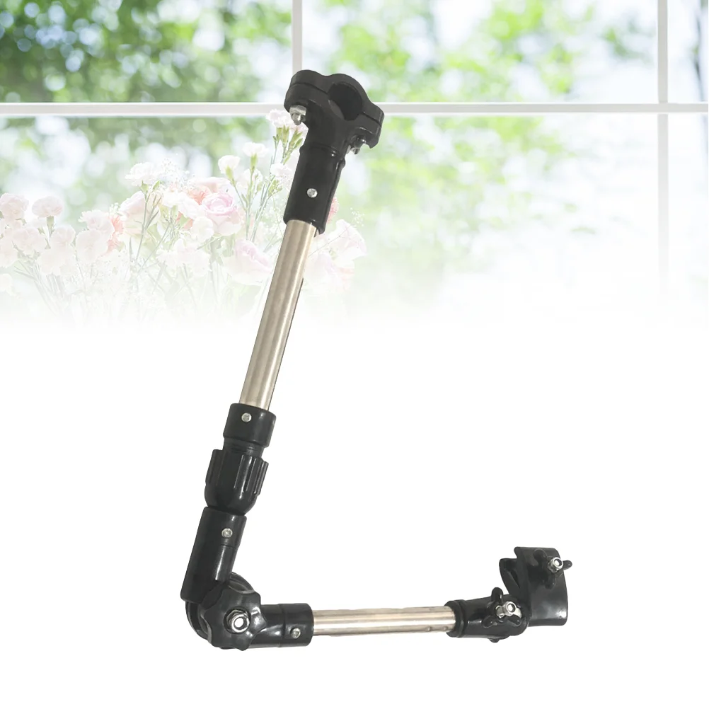

Umbrella Mount Holder Swivel Connector Handlebar Frame Stand Adjustable 2 Section Tube Handle for Bike Stroller Porch