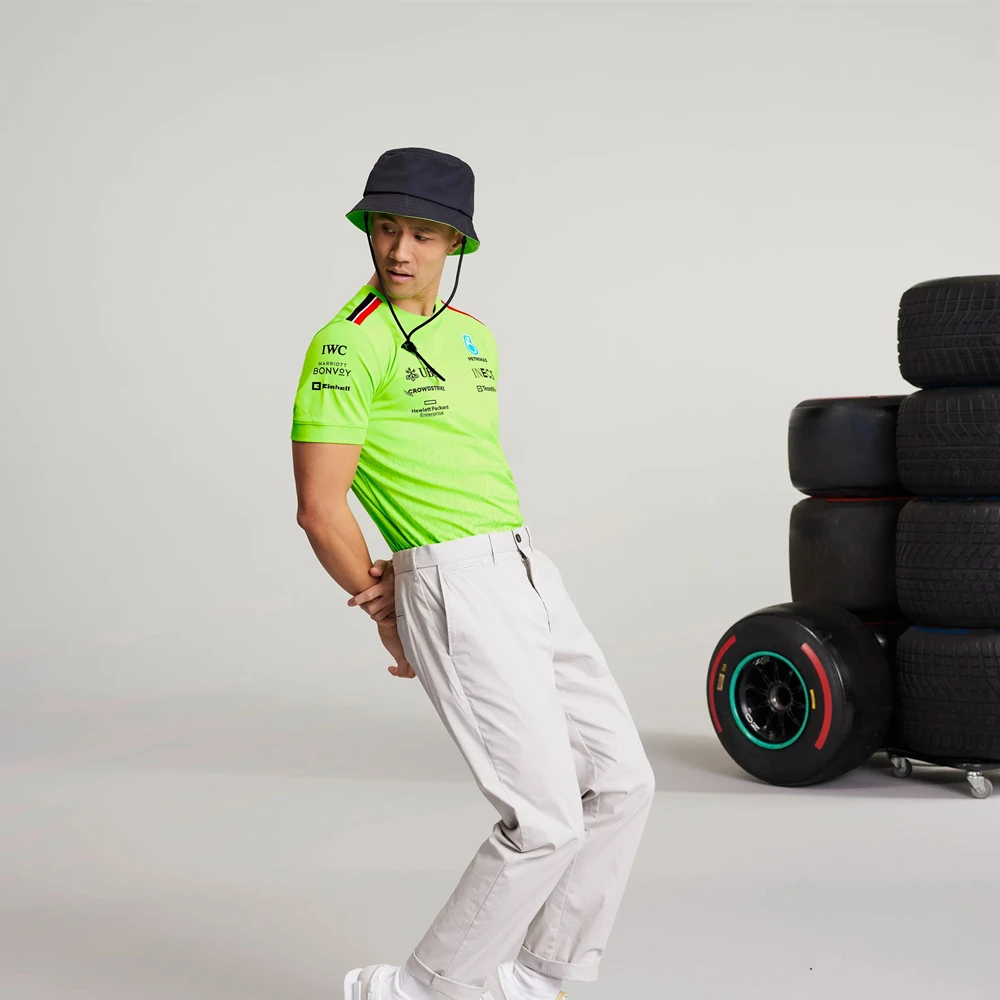 

New High Quality Petronas Mens 2023 Team Set Up Tee Volt Green F1 Official Website Latest Hot Sale Men 2023 Team Driver T-shirts
