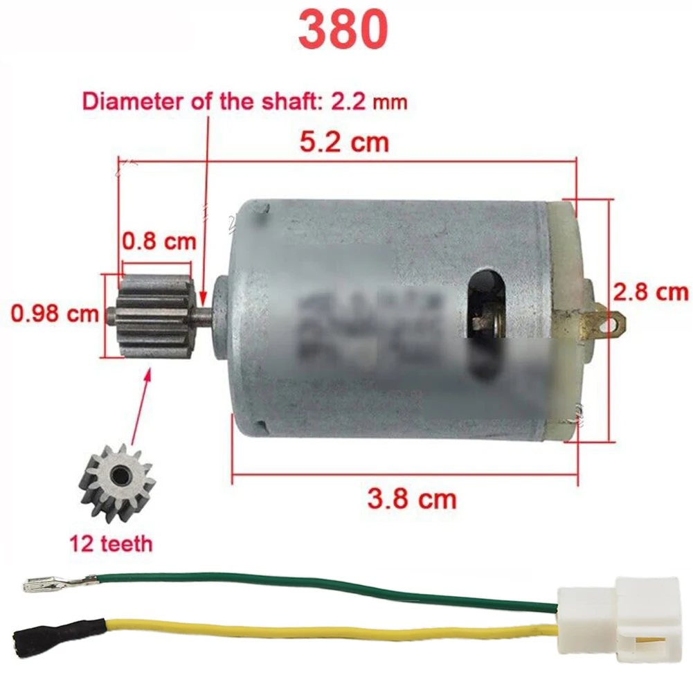 

Brand New Kid Toy Parts Electric Car Motor Toy Motor 10 Teeth 1Set 6V /12V 24V DL555 Gearmotors RS550 RS390 RS380