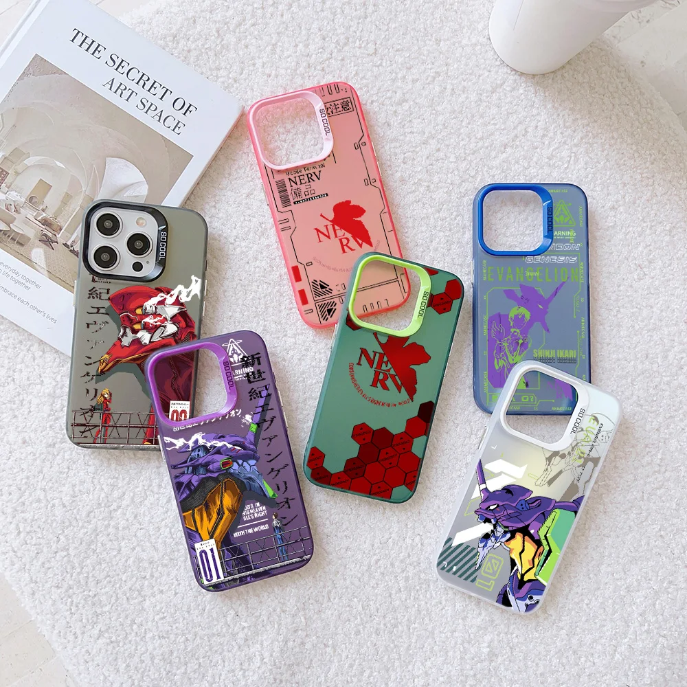 Матовый противоударный чехол Candy для телефона NONE G-GENESISES E-EVANGELIONS EVA iPhone 16 15 14 13 12 11 Pro