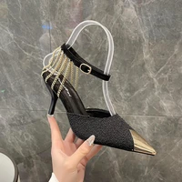 womens high heels 2022 spring fall new korean style stiletto pump office ladies high heels 8cm heel slingback party sandals
