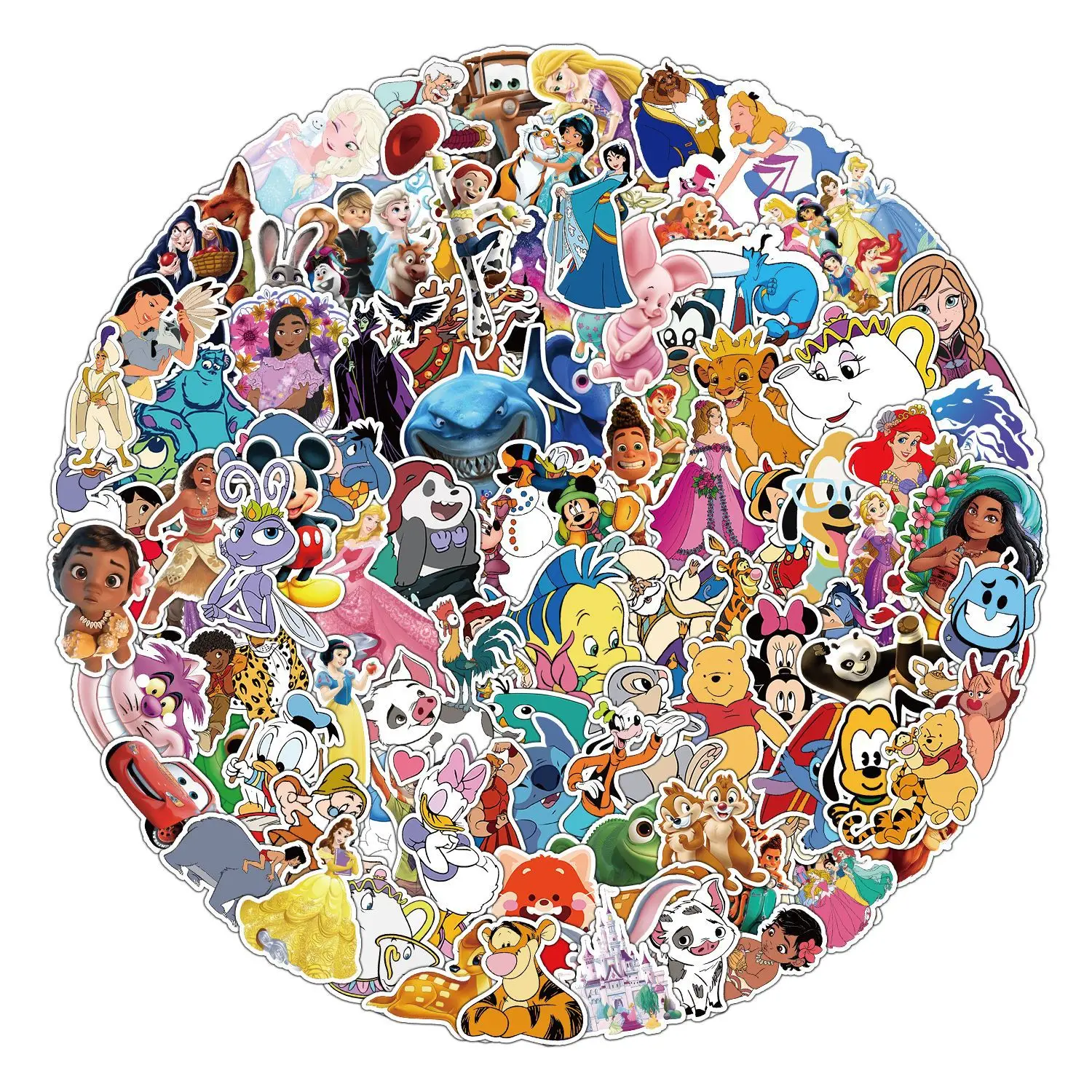 

100pcs Disney cartoon mix Sticker Decals DIY Laptop Phone Guitar Luggage Bottles Waterproof Sticker Kid Gift Toy