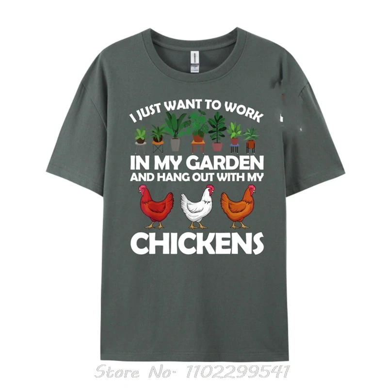 Забавное искусство курицы для садоводства мужская футболка любителей удобная