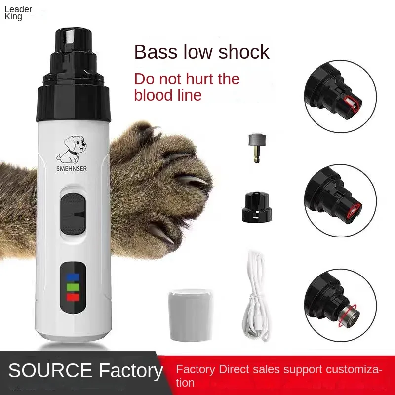 

Pet Nail Grinder Dog Electric Nail Clipper Rechargeable USB Quiet Cat Claw Nail Grooming Tool LED Nail Clipper Dog Nail Clipper