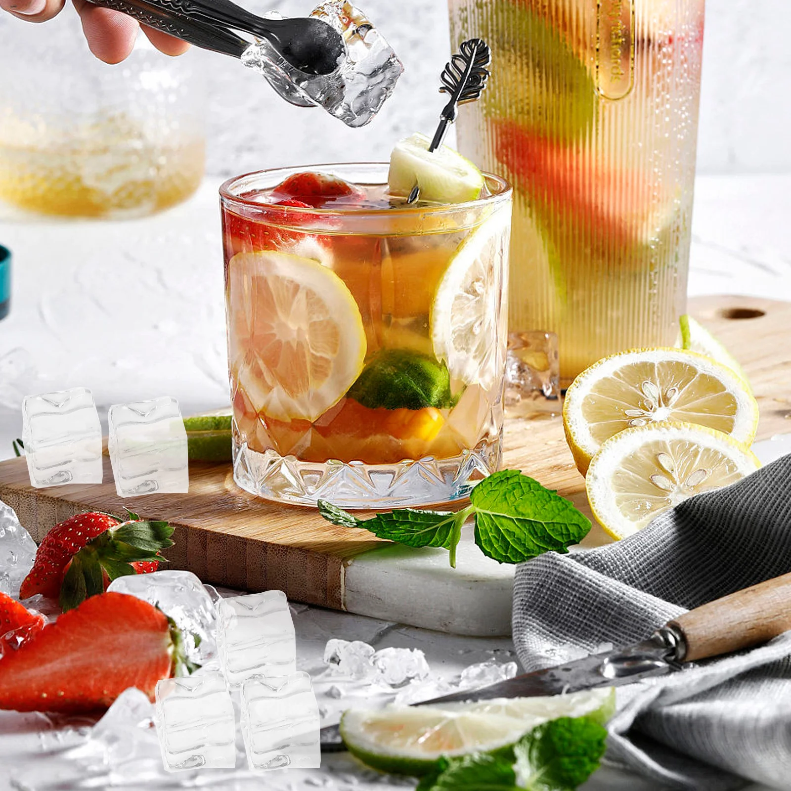 50 шт. прозрачные пластиковые гранулы с имитацией льда многоразовые поддельные