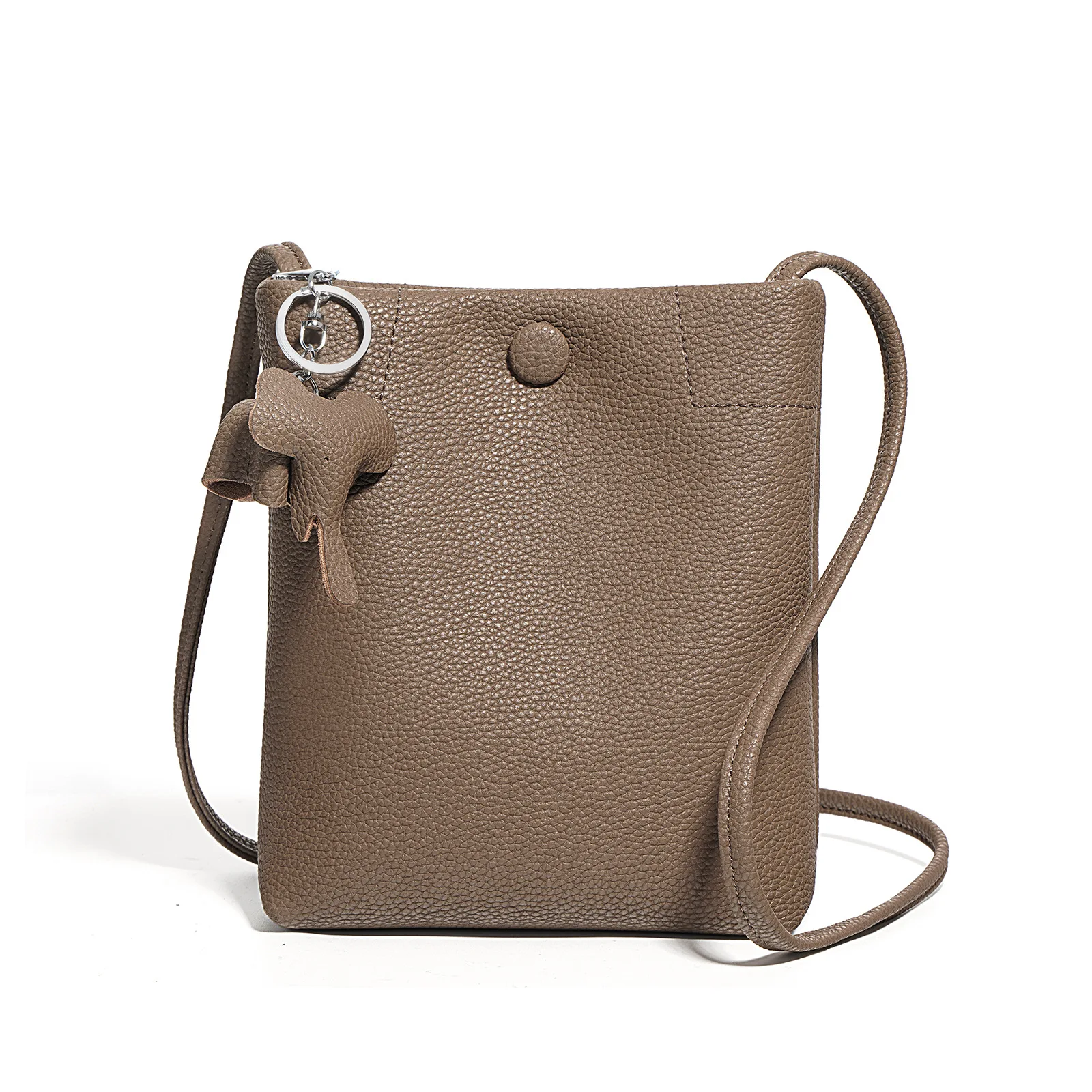 2023 New Luxury Soft Leather Bucket Bag for Women, Shoulder Crossbody Phone Bag Designer Handbag with Togo Genuine Leather