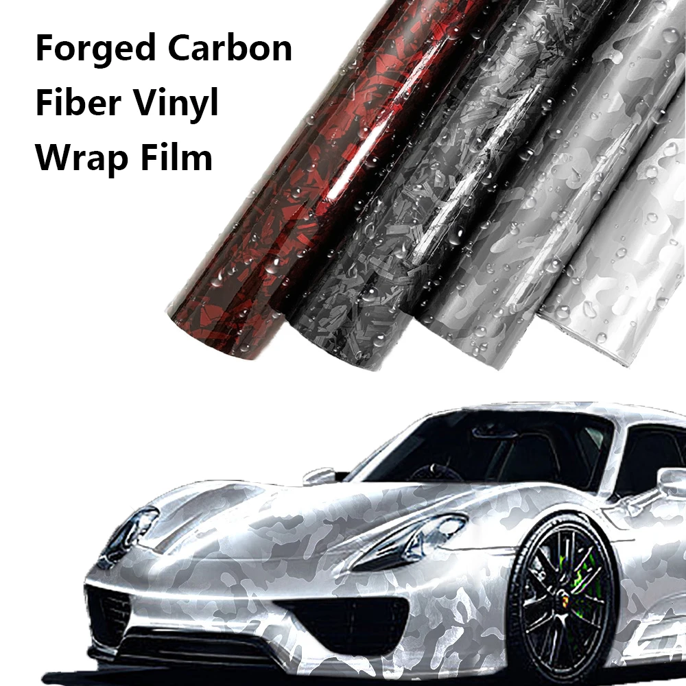 

Newest High Glossy black blue silver red Forged Carbon Fiber Vinyl Wrap Film Adhesive Motorcycle Scooter Car Decal Wrapping