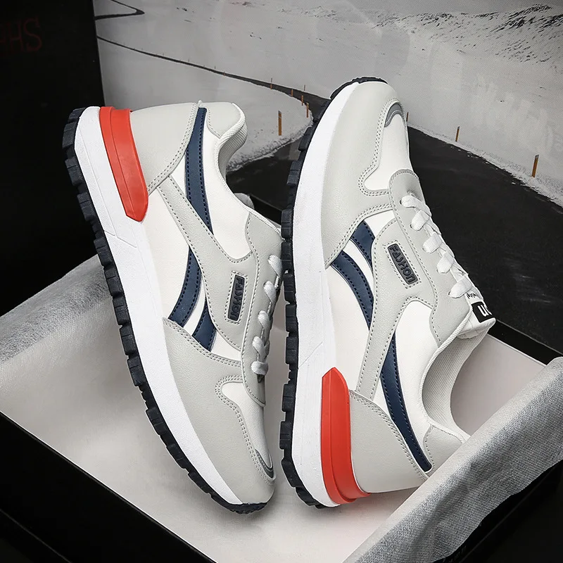 

Men's Sports Shoes 2022 Autumn New Leather Low-top Casual Shoes Non-slip Wear-resistant Running Shoes Fashion Men's Shoes