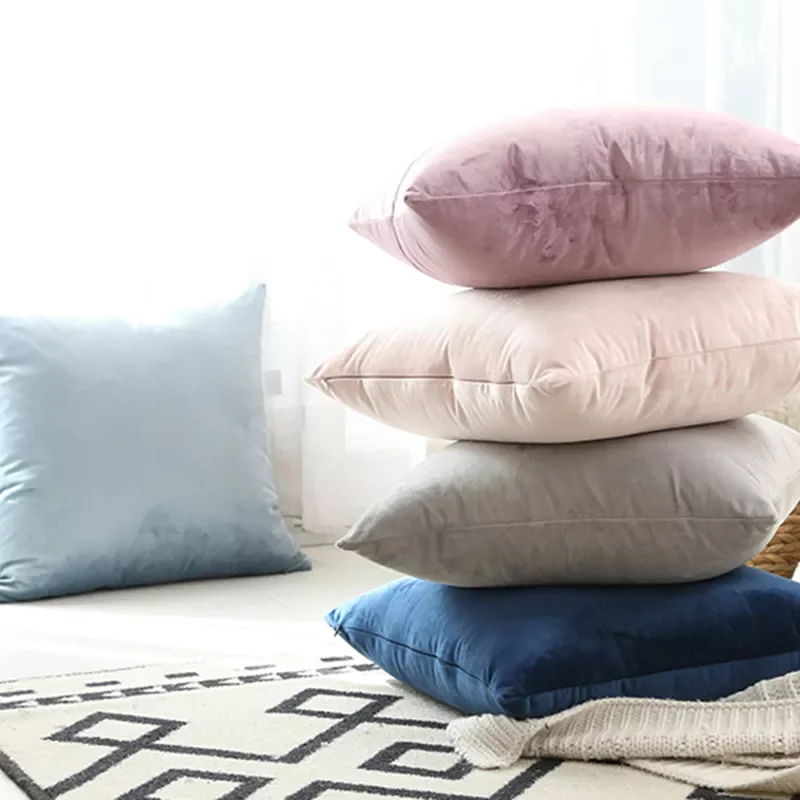 

Velvet Cushion Cover Soft Pillow Cover for Sofa Living Room 18x18 inch White Decorative for Sofa Car Home Decor