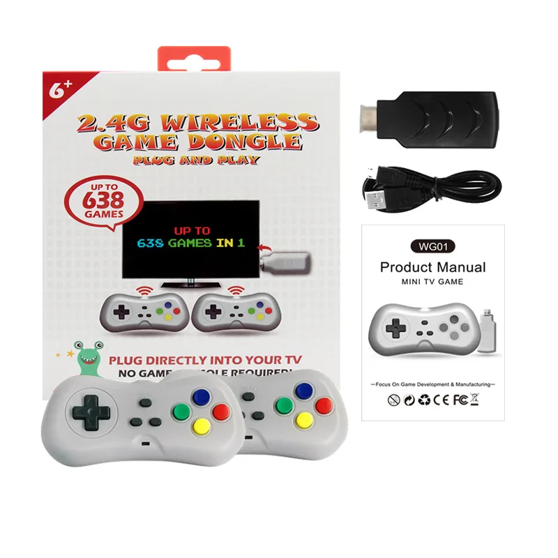 

Игровая приставка 2,4G, Беспроводная игровая консоль с двумя HD-проигрывателями, 638 классических игр, HDMI Беспроводная консоль, ТВ игровая консо...