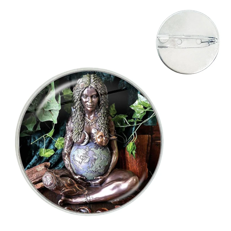 Земля Зеленый Значок Гейя тысячелетия Броши Стеклянный купол Мать Богиня
