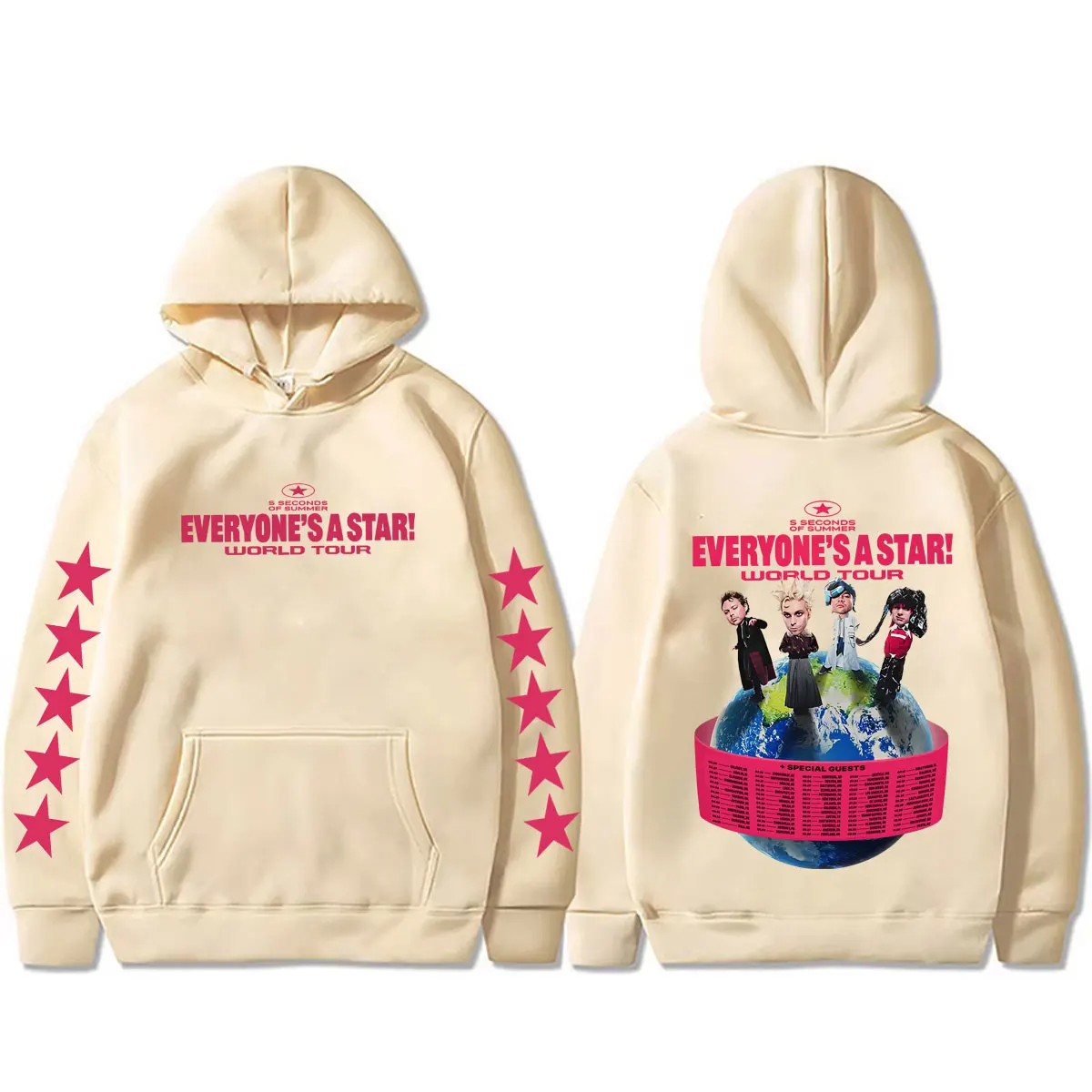 Фото Футболка 5 Seconds of Summer, худи «Everyone's A Star World Tour 2026», мужская модная толстовка в стиле поп-панк-рок, оверсайз, уличная одежда №5