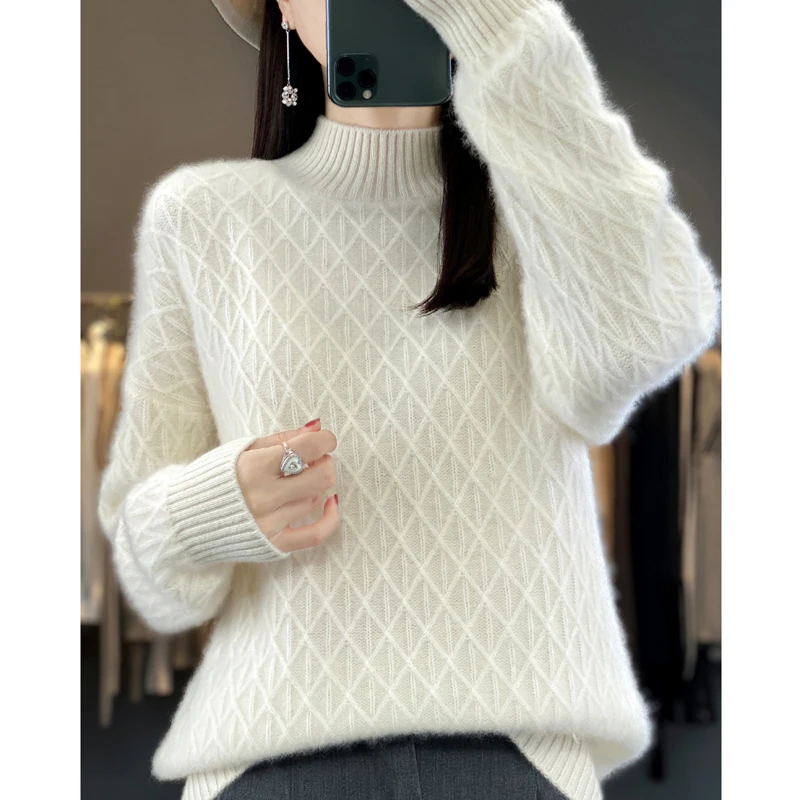 DjzDsm новый модный женский свитер осень-зима Джерси 100% мериносовая шерсть топы