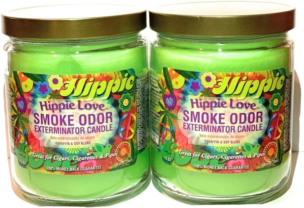 

oz Jar Candles Hippie Love, (2) Set of Two Candles. Lamp Table lamp Led downlight V light House decoration Lamp led w empotrable