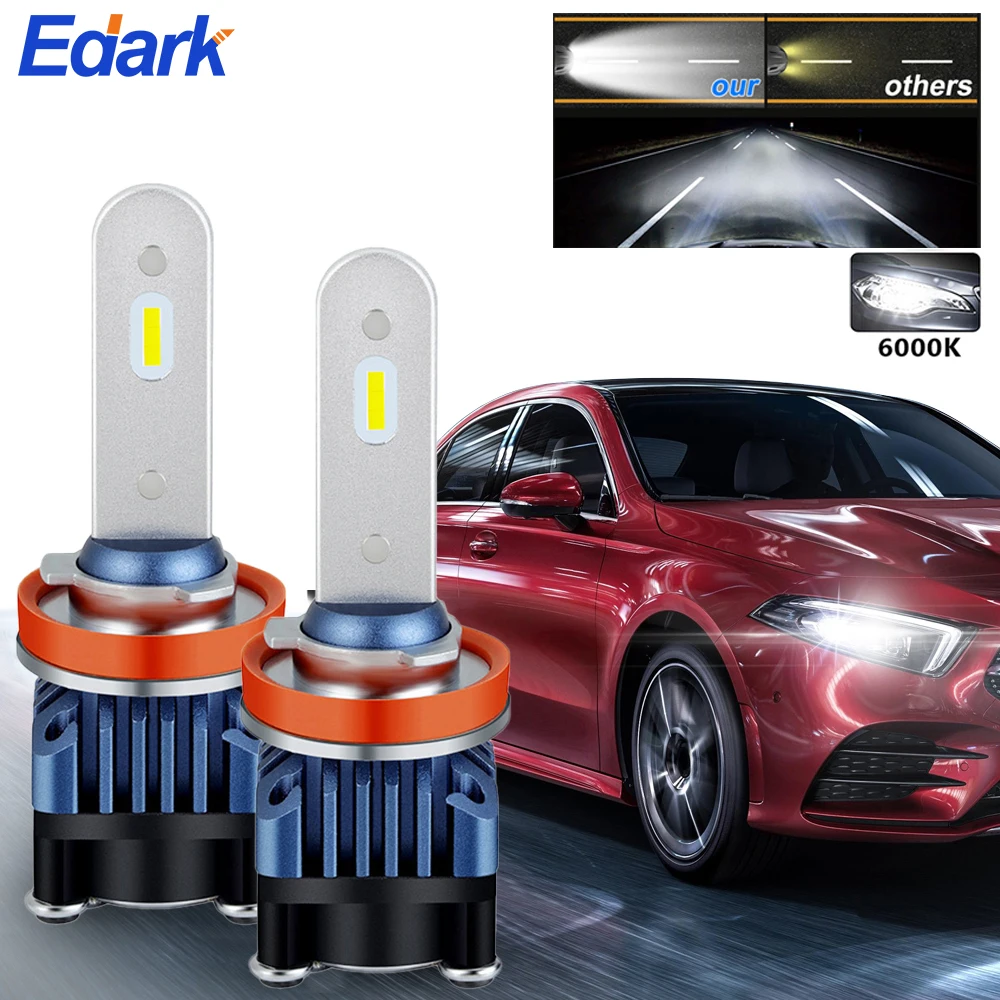 

Edark H1 H7 H3 H4 H11 H8 H9 9005 9006 9012 Car LED Headlight Bulbs, 50W 11600 Lumens 300% Brighter LED Headlights, 6000K White