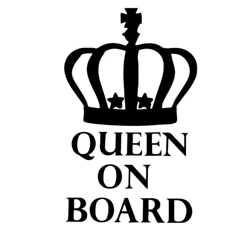 12x19 см мультяшная королева на борту углеродная наклейка зеркало заднего вида
