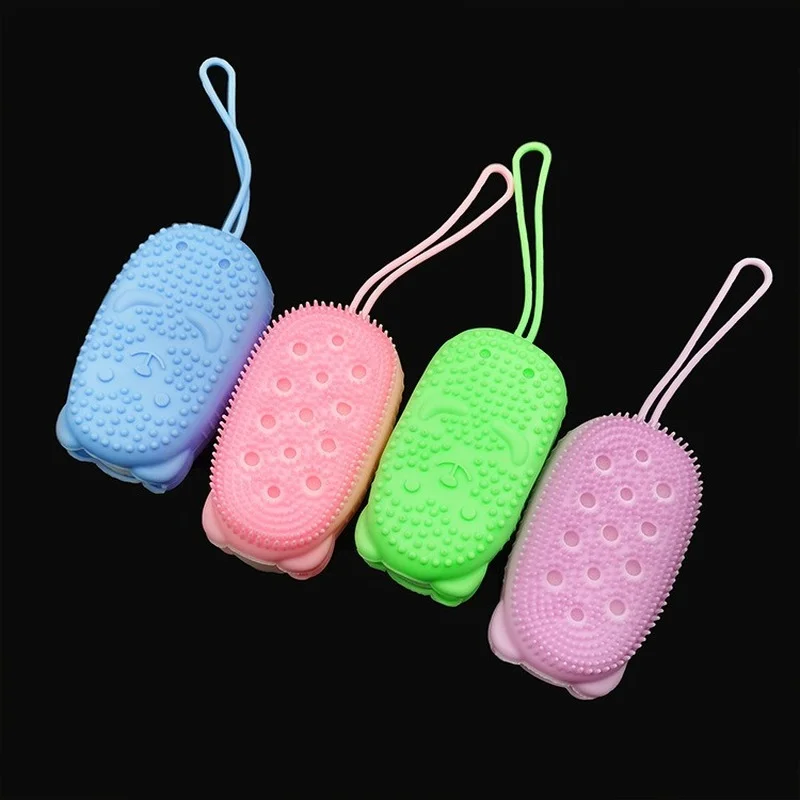 

Silicone Bath Shower Body Brush Double-Sided Soft Deep Cleaning Bubble Brush Fast Foaming Bear Full Body Spa Baby Shower Brush