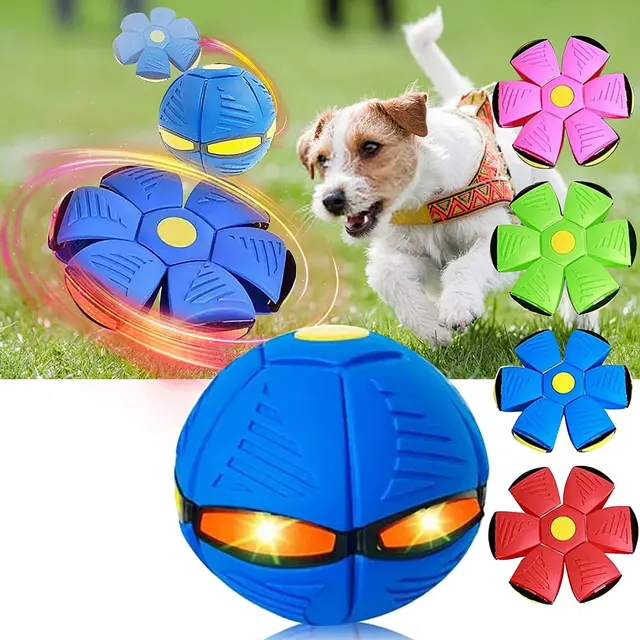 2023 New Magic Flying Saucer Ball Durable Soft Rubber Interactive Throwing Ball For Small Medium Large Dogs 1