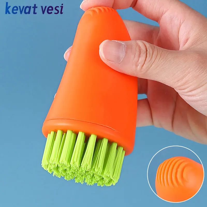 

2 In 1 Carrot Cleaning Brush Pot Bowl Brush Kitchen Dish Cleaning Tools Multifunctional Gap Brush Household Cleaning Tools