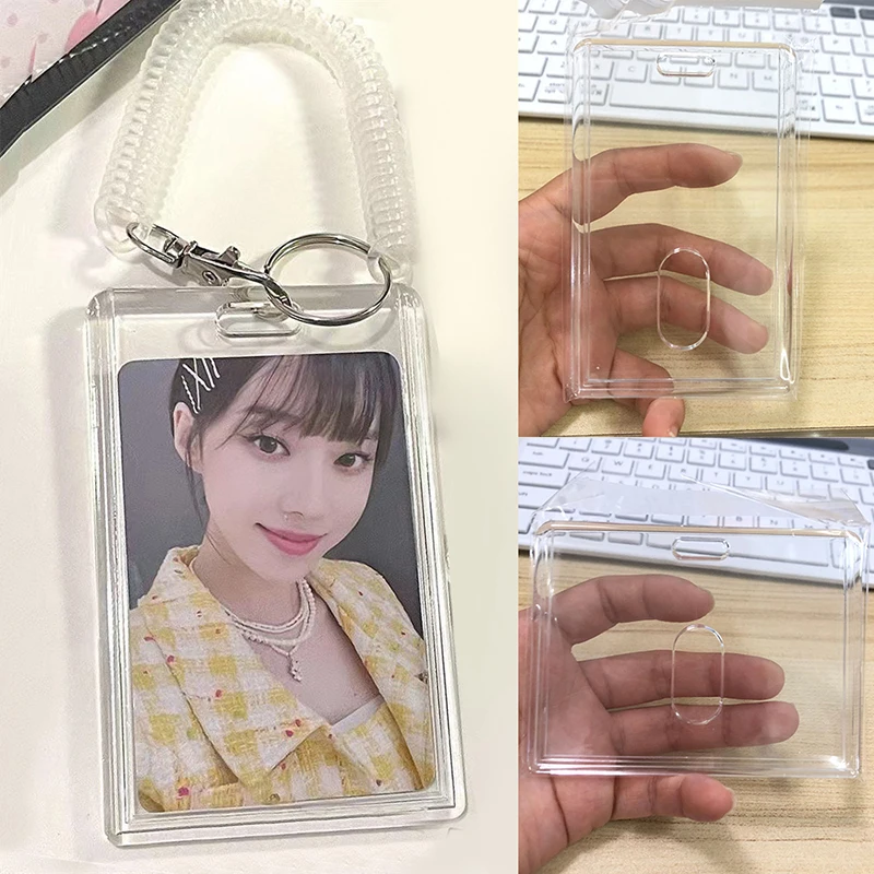 

New Unisex Women Men Plastic Transparent Card Cover Sleeve Work ID Clear Card Holder Protector Cover Badge Office School Supply