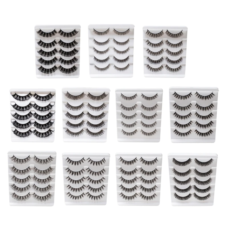 

5 Pairs Eye Lashes Eyelashes End Eye Eyelashes False Lashes Soft Curly Long R3MF