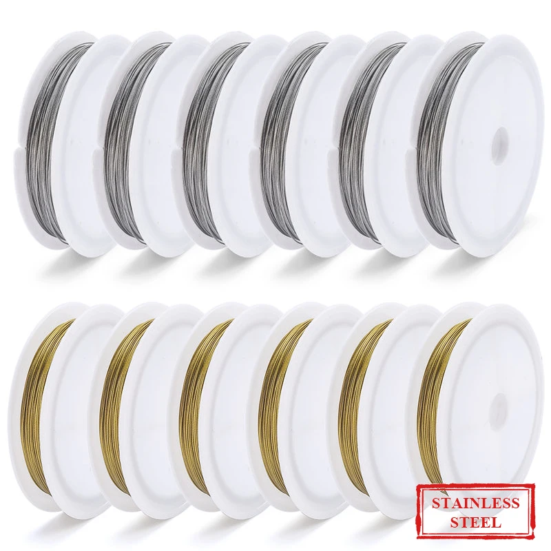 

304 Stainless Steel Bead String Wire DIY Jewelry Wire for Necklace Bracelet Beading Craft Work Jewelry Making Supplies 6 Sizes