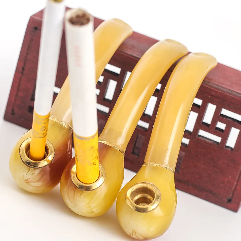 

Dual-purpose Exquisite Handmade Horn Pipe Lightweight Tobacco Dual-purpose Tobacco Pipe Men Gift Smoking Gadgets