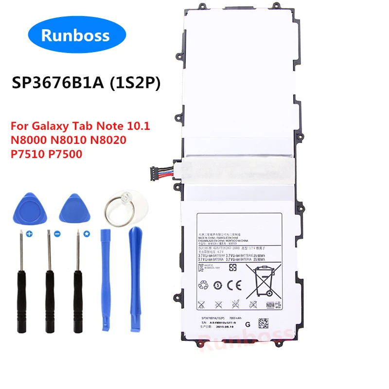 

New Original SP3676B1A(1S2P) For Samsung Galaxy Tab Note 10.1 GT-N8000 N8010 N8020 P7510 P7500 N8005 Tablet 7000mAh Battery