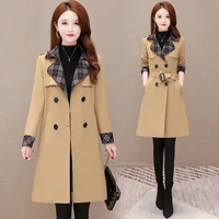 high end windbreaker womens spring autumn 2022 new trend fashion sashes mid long outwear khaki trench coat with lining female