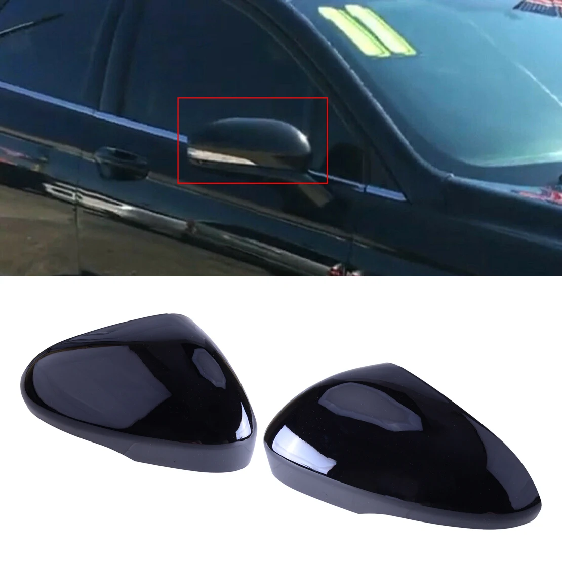

1 Pair Car Front Left Right Door Side Rear View Wing Mirror Cover Trim Cap Glossy Black ABS Fit for Ford Fusion Mondeo 2014-2020