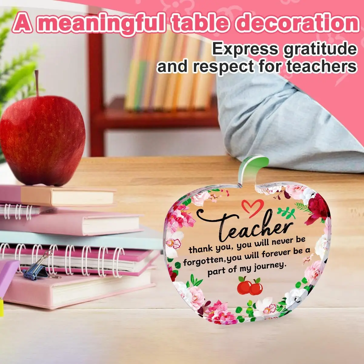 Подарки eacher Для женщин-акриловый декор в форме яблока спасибо за Выпускной для