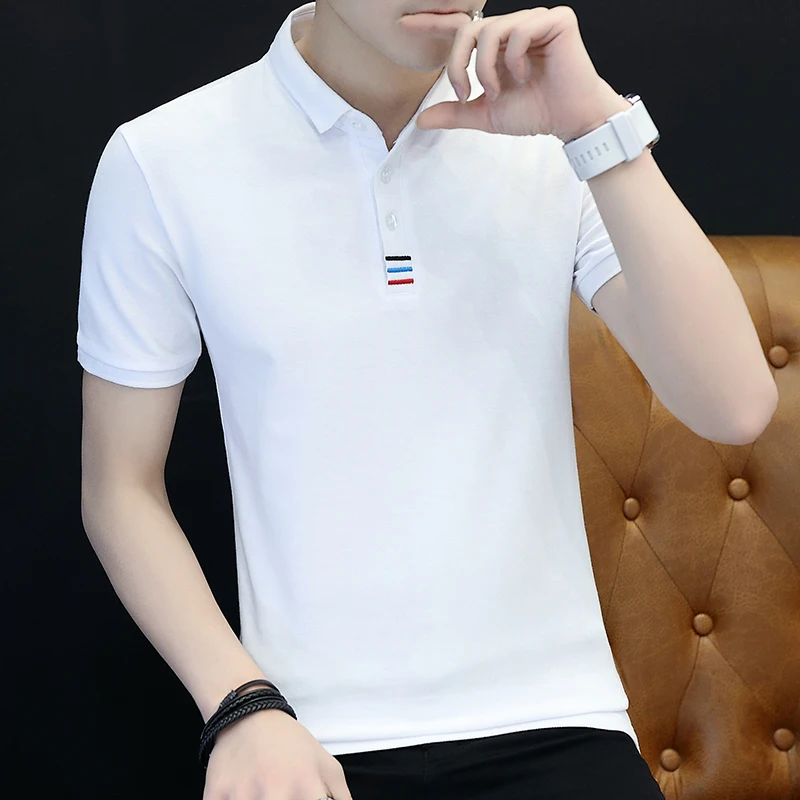 

Males Cotton Summer Short Sleeve Polo Shirt Men's Fashion Brand Trend Ins Lapel Polo Shirt Men Versatile Casual 2022 T-shirt