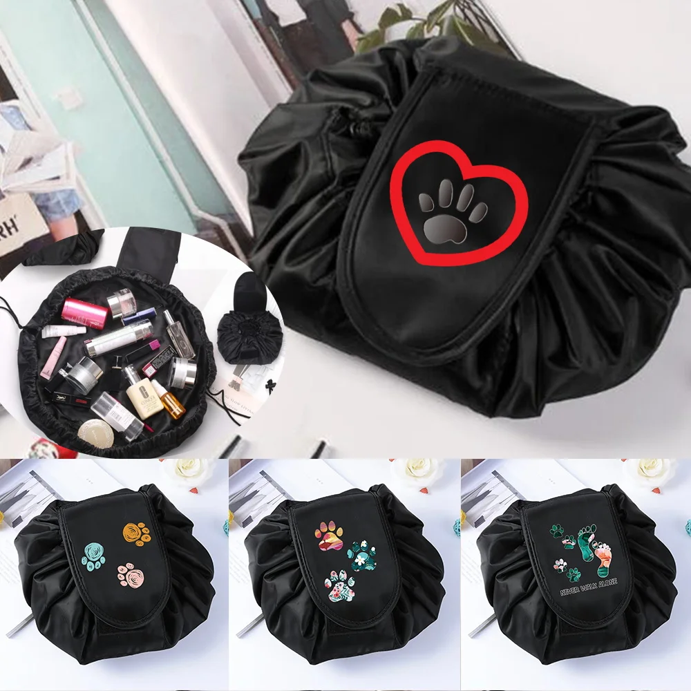 

Lazy Drawstring Cosmetic Storage Bag Women Makeup Bag Portable Travel Storage Wash Bag Organizer Toiletry Beauty Case