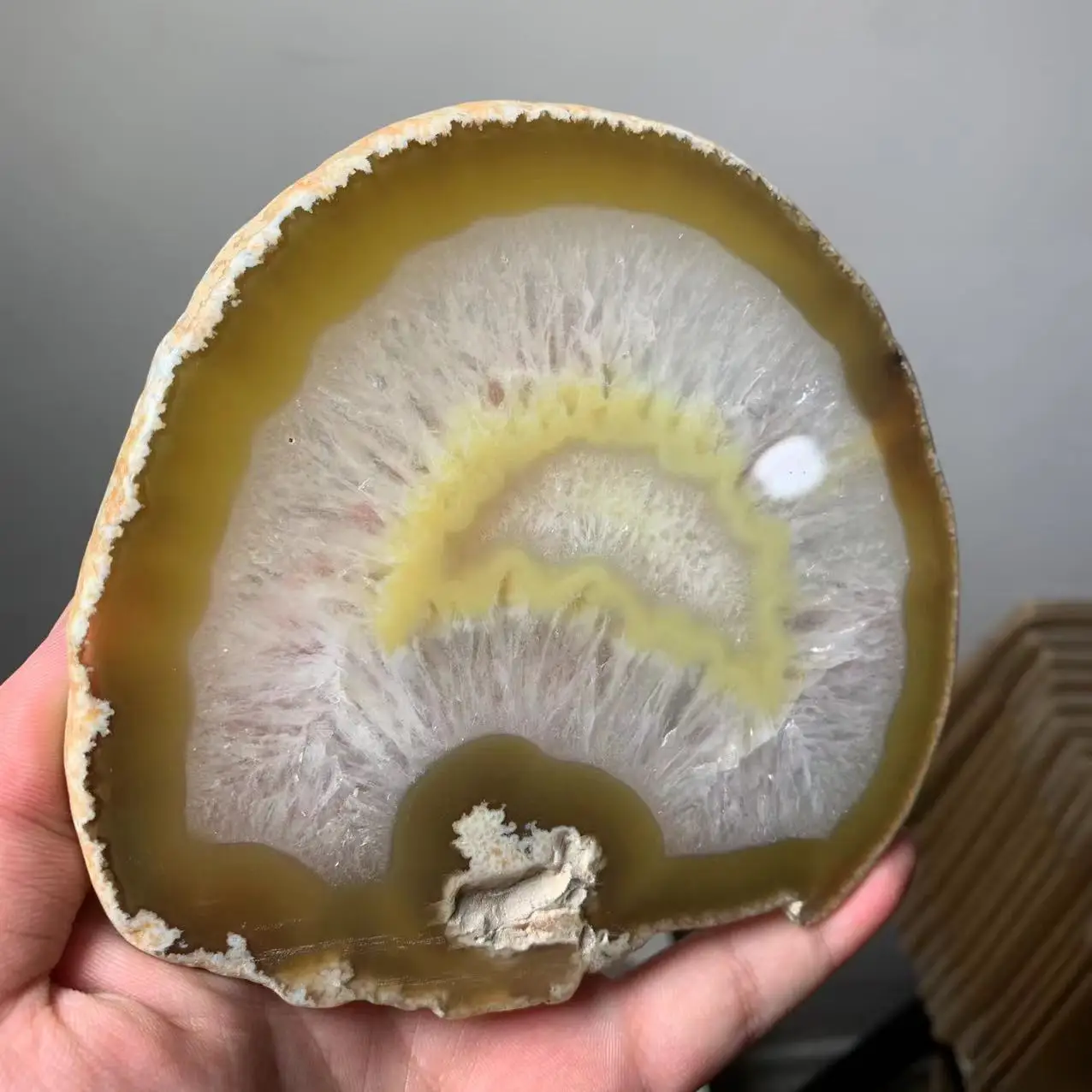Beautiful Natural Agate Slice Coasters Polished Blue Agate Slice Crystal Mineral Agate Plate Coaster Decorative Pieces 120-140mm
