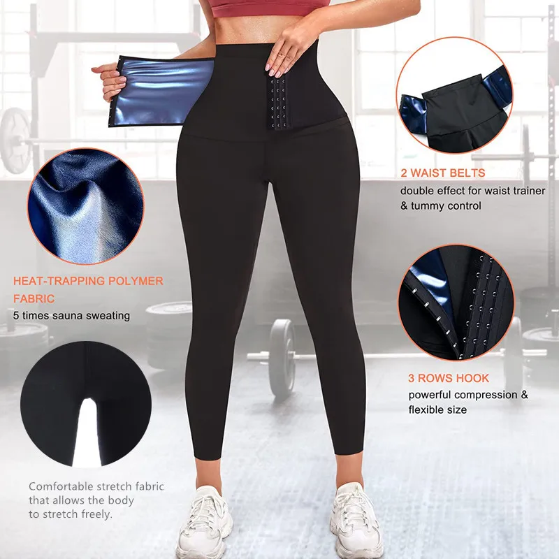 Compression WaistTrainer Thermo Body Shapers Fitness Shapewear Women's Leggings Sauna Sweat Pants High Waist Slimming Sweatpants