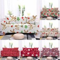 xmas decor sofa cover set merry christmas deer snowman stretch elastic non slip l corner holiday slipcover couch for living room