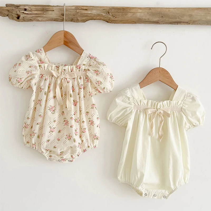 Летние Боди для маленьких девочек одежда в Корейском стиле новорожденных