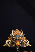 7 tibetan temple collection old bronze painted dapeng garuda buddha head protector mask amulet hanging screen town house