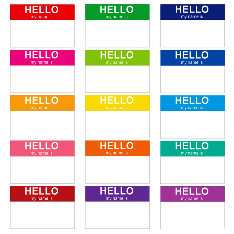 

5 Sheets Hello My Name Adhesive Labels Stickers Gift Name Tags Sticker Present