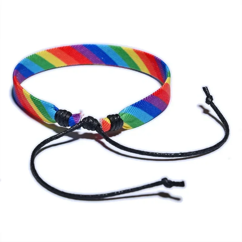 New Ins Woven Rainbow Bracelets LGBT Lesbians Gays Bisexuals Plecione bransoletki dla kobiet Mężczyźni Para Biżuteria Prezent Regulowany