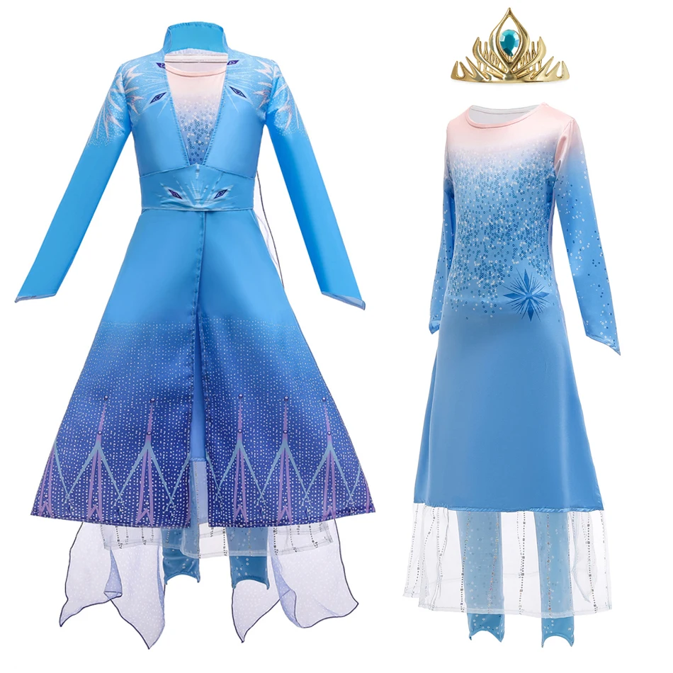 

Frozen 2 Elsa Girls Dress Cosplay Elsa Princess Fancy Children Gowns Vestidos Infantil Snow Queen Disney Kids Costume