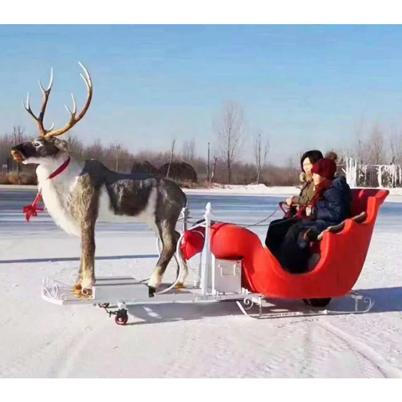 2024 пластиковые сани для снега Рождественские детей уличные рождественские оленя