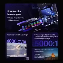 Фото Проектор JMGO N3 Ultra 4K для домашнего кинотеатра, 4000 CVIA, тройной лазер, 240 Гц, контрастность 5000:1, лазерный телевизор для домашнего кинотеатра №2