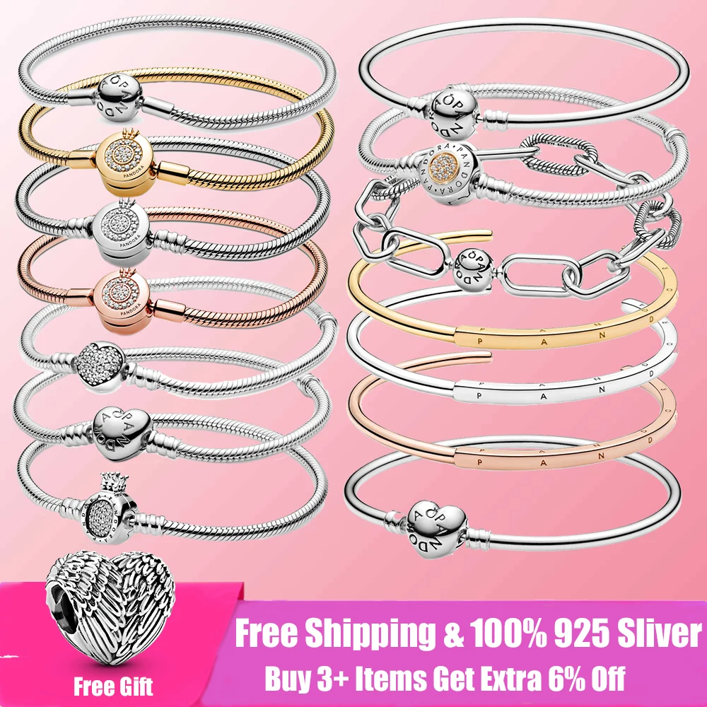 

2022 Hot Sale Women's Accessories 925 Sliver Snake Chain Bracelet Bangle Fit Charms Beads Pendant For Women DIY Jewelry Gift