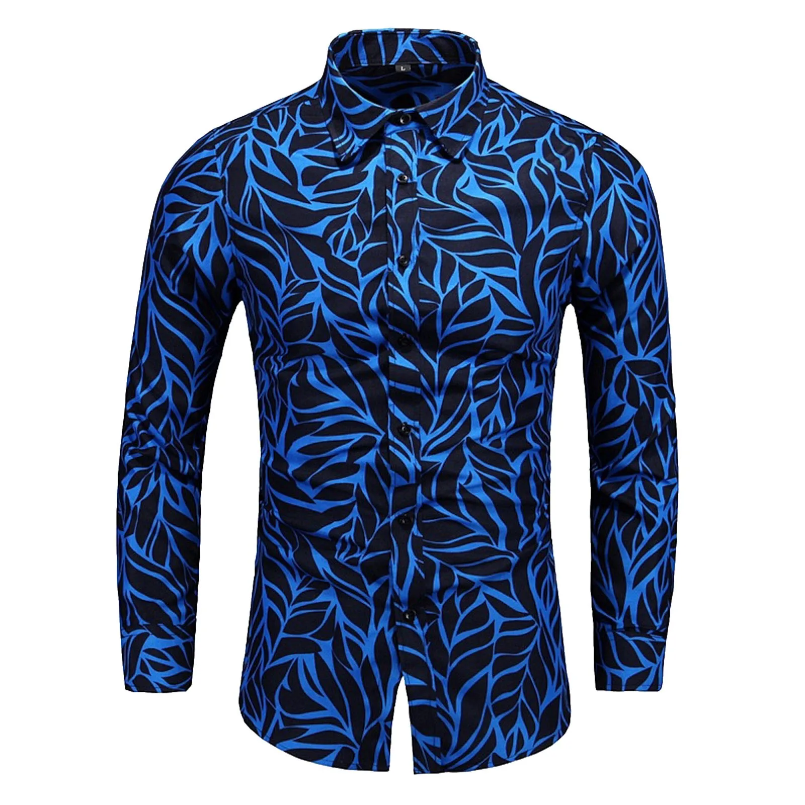 

Mens Loose Striped Shirt Fashion Casual Long Sleeve Shirt Cardigan Flower